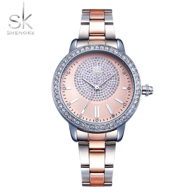 Women's Rose Gold Crystal Watch