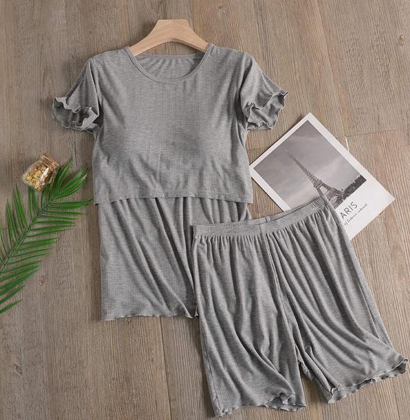 Charlotte Nursing and Maternity 2 Piece Short Sleep Set
