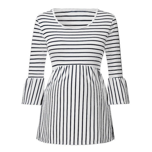 Candy Stripe Maternity Baby Doll Blouse