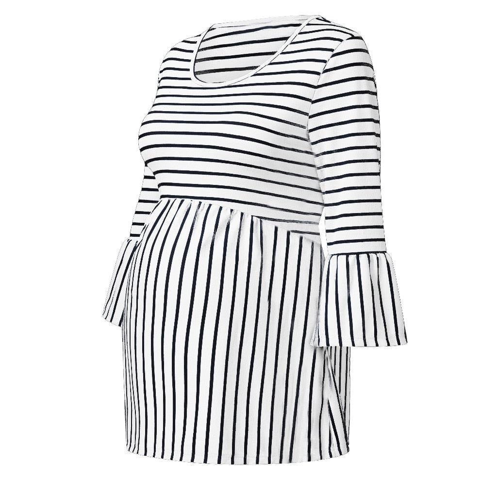 Candy Stripe Maternity Baby Doll Blouse