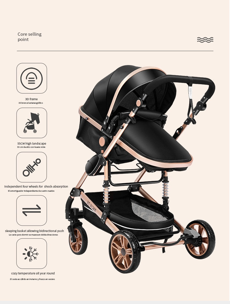 Kensington Luxury Portable High Landscape - 3 in 1 Baby Stroller with Car Seat - Newborn to 3 yrs