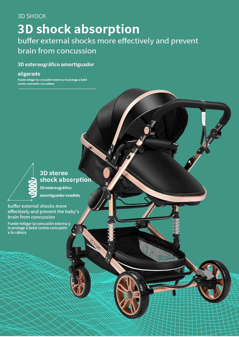 Kensington Luxury Portable High Landscape - 3 in 1 Baby Stroller with Car Seat - Newborn to 3 yrs