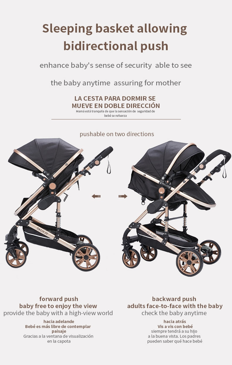 Kensington Luxury Portable High Landscape - 3 in 1 Baby Stroller with Car Seat - Newborn to 3 yrs