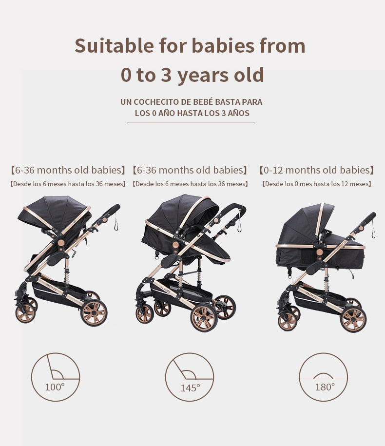 Kensington Luxury Portable High Landscape - 3 in 1 Baby Stroller with Car Seat - Newborn to 3 yrs