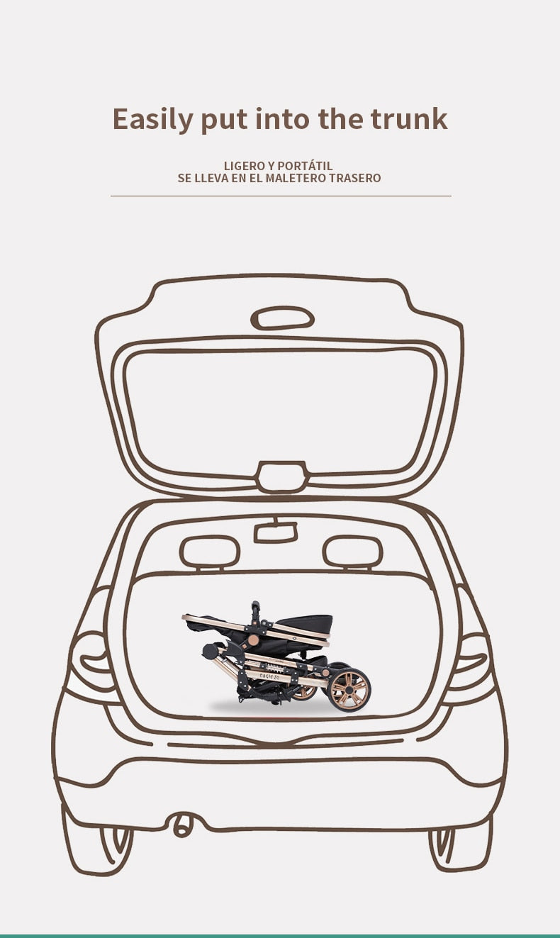 Kensington Luxury Portable High Landscape - 3 in 1 Baby Stroller with Car Seat - Newborn to 3 yrs