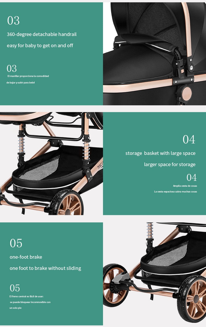Kensington Luxury Portable High Landscape - 3 in 1 Baby Stroller with Car Seat - Newborn to 3 yrs