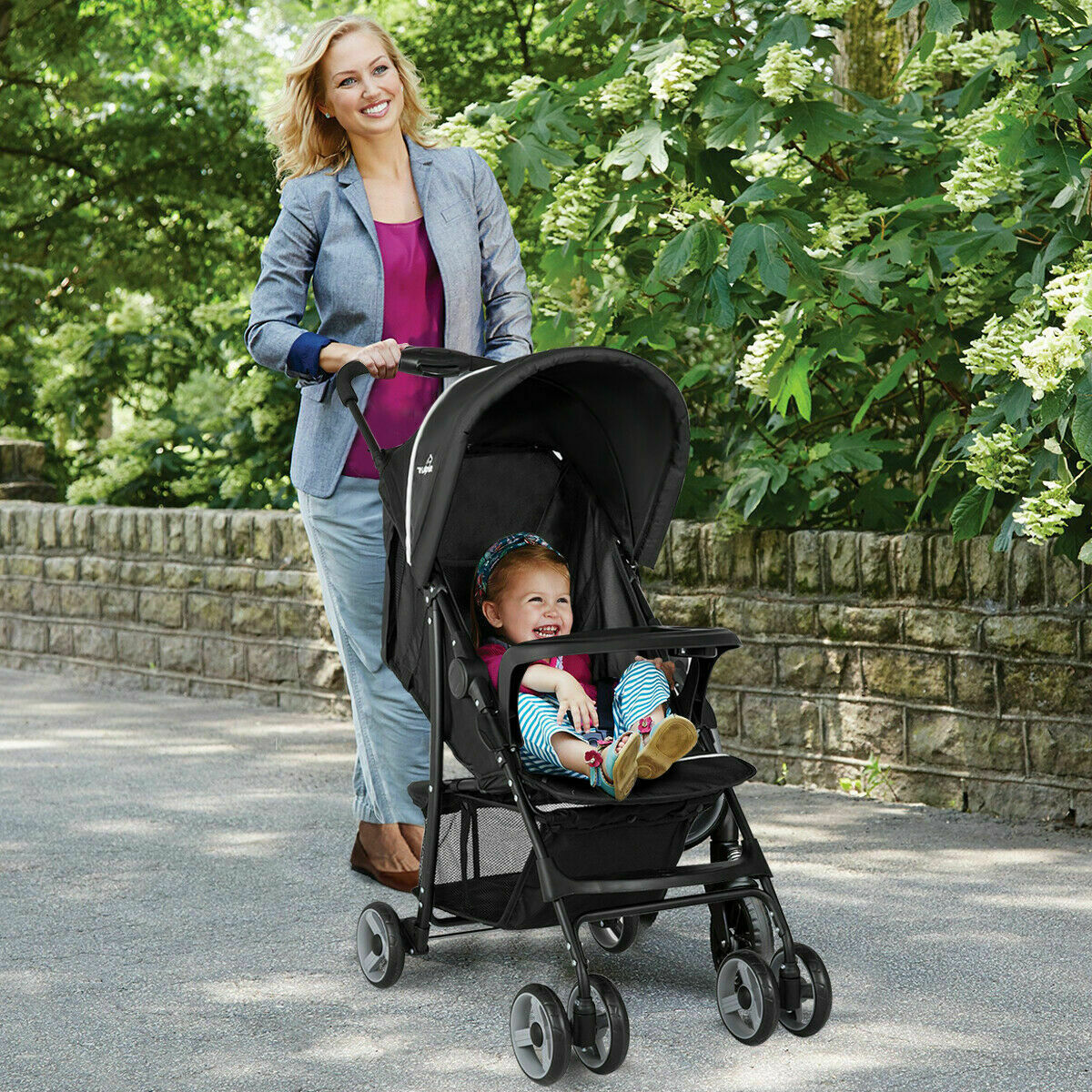 Foldable Lightweight Baby Stroller with 5-Point Safety System