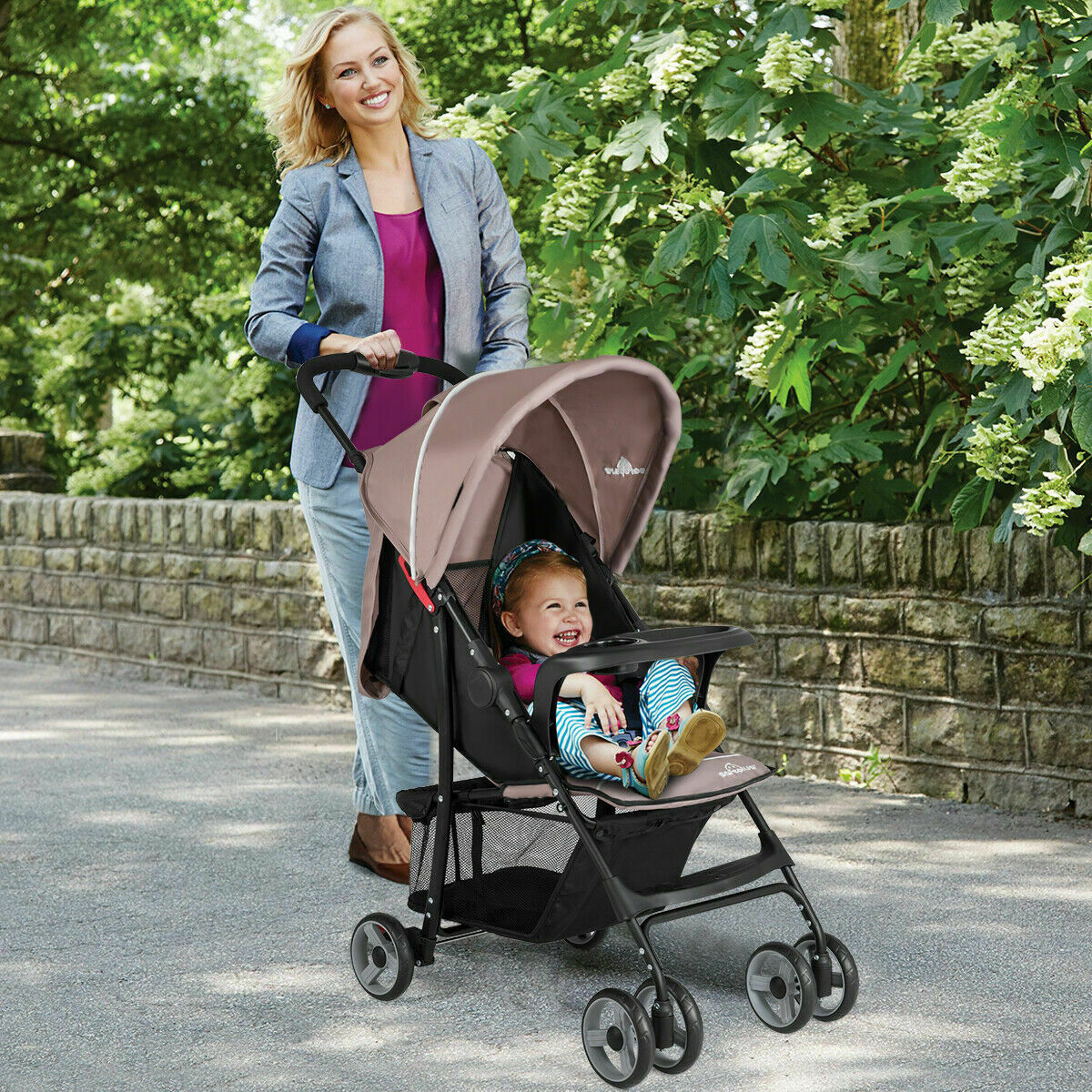 Foldable Lightweight Baby Stroller with 5-Point Safety System