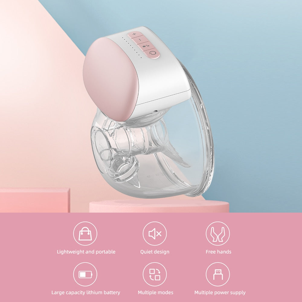 Portable Electric Breast Pump With Convenient Hands Free Wearable Design