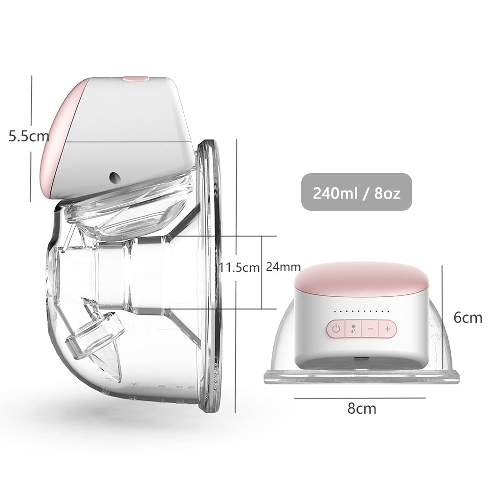 Portable Electric Breast Pump With Convenient Hands Free Wearable Design