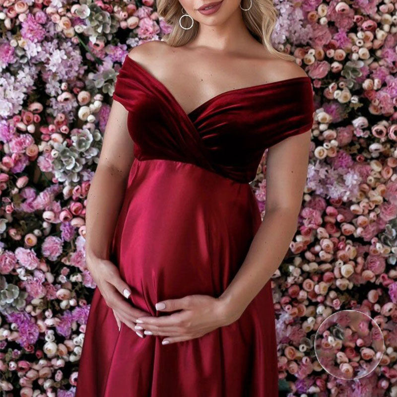 Vivienn Velvet Silk Maternity Formal Gown
