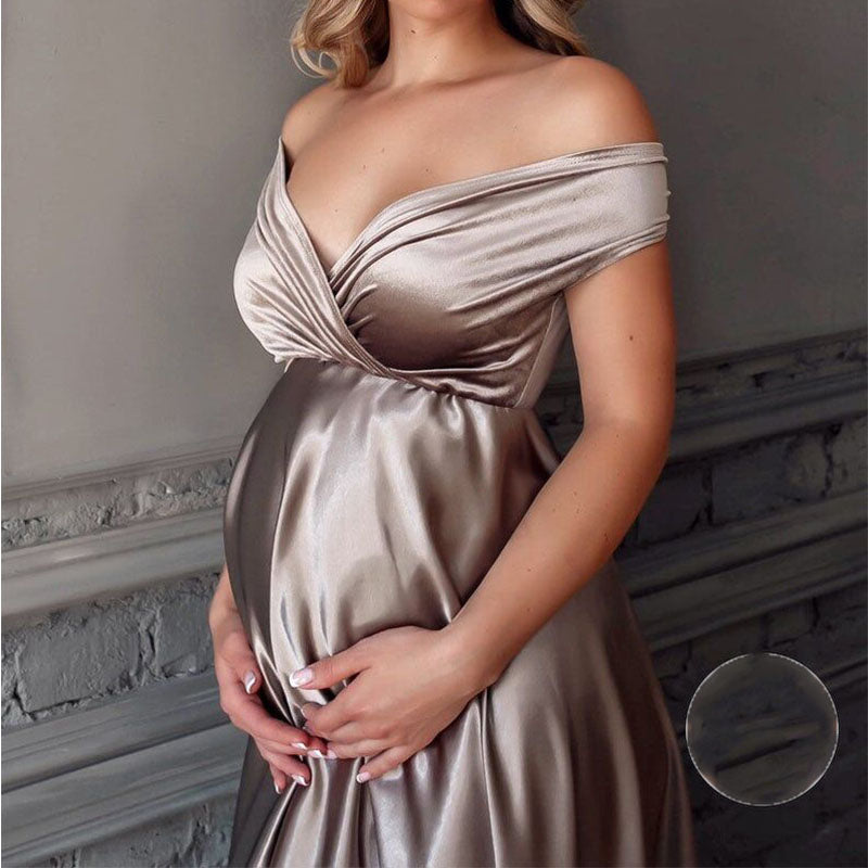 Vivienn Velvet Silk Maternity Formal Gown