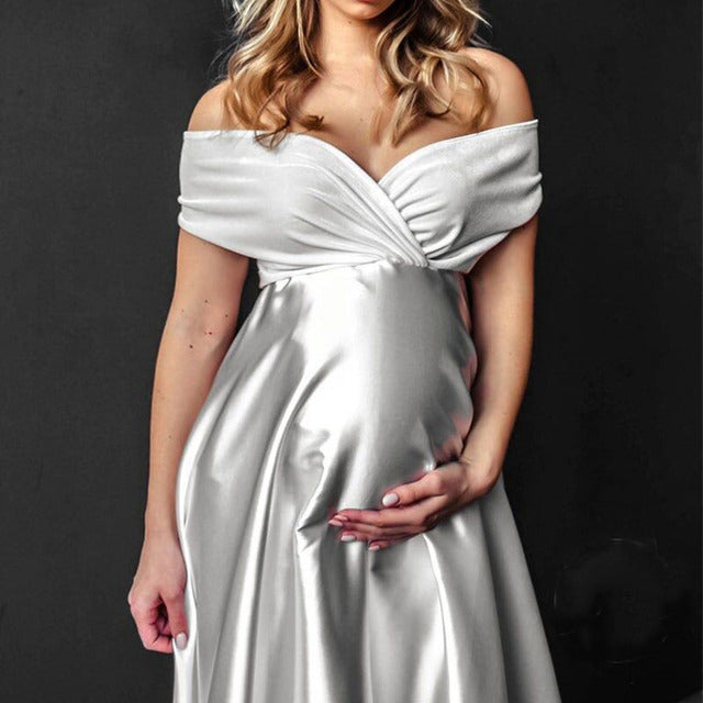 Vivienn Velvet Silk Maternity Formal Gown