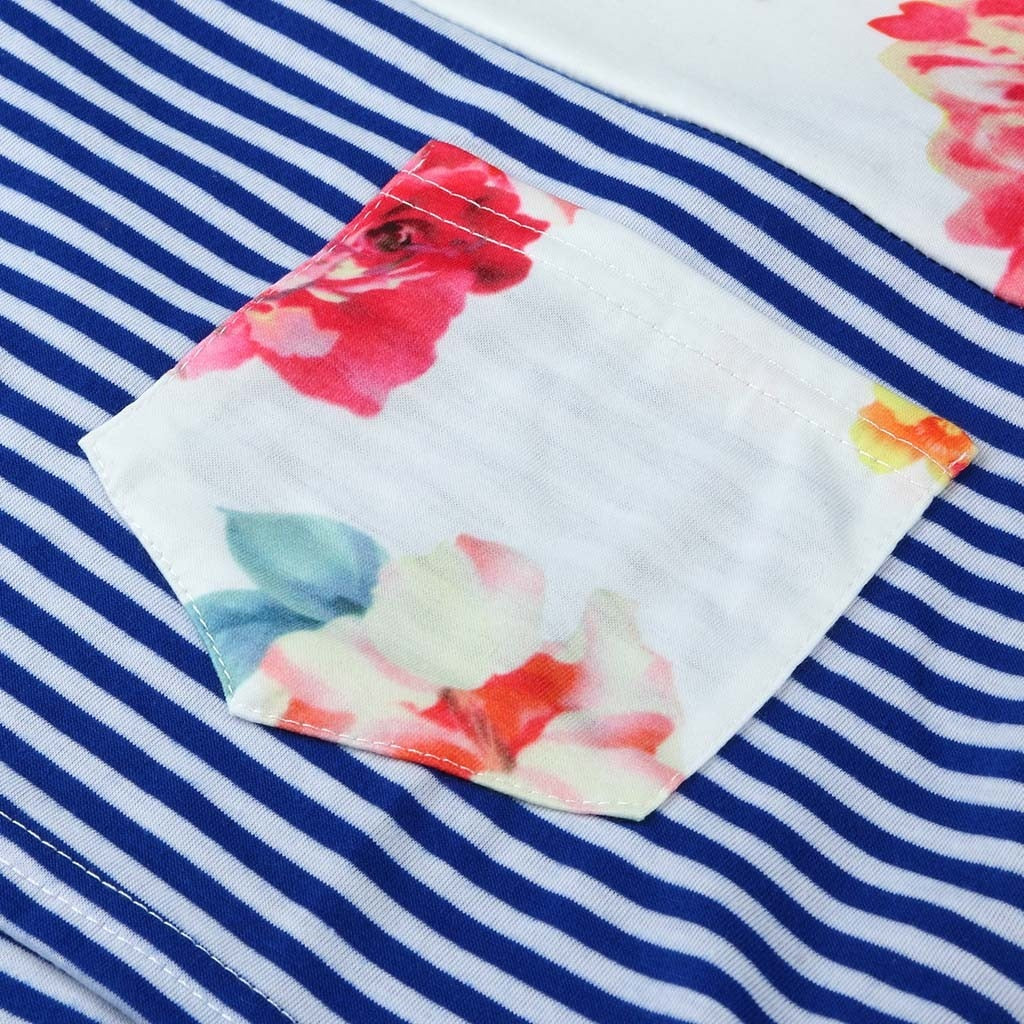 Minka Floral Stripe Maternity/Nursing Blouse