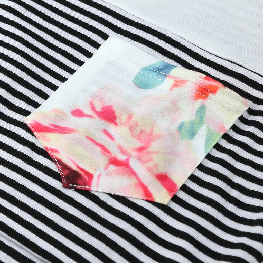 Minka Floral Stripe Maternity/Nursing Blouse