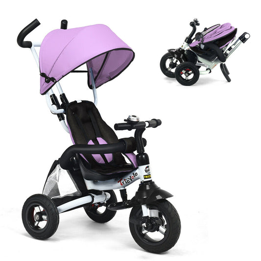 6-In-1 Kids Baby Stroller Tricycle Bike w/ Canopy Cover
