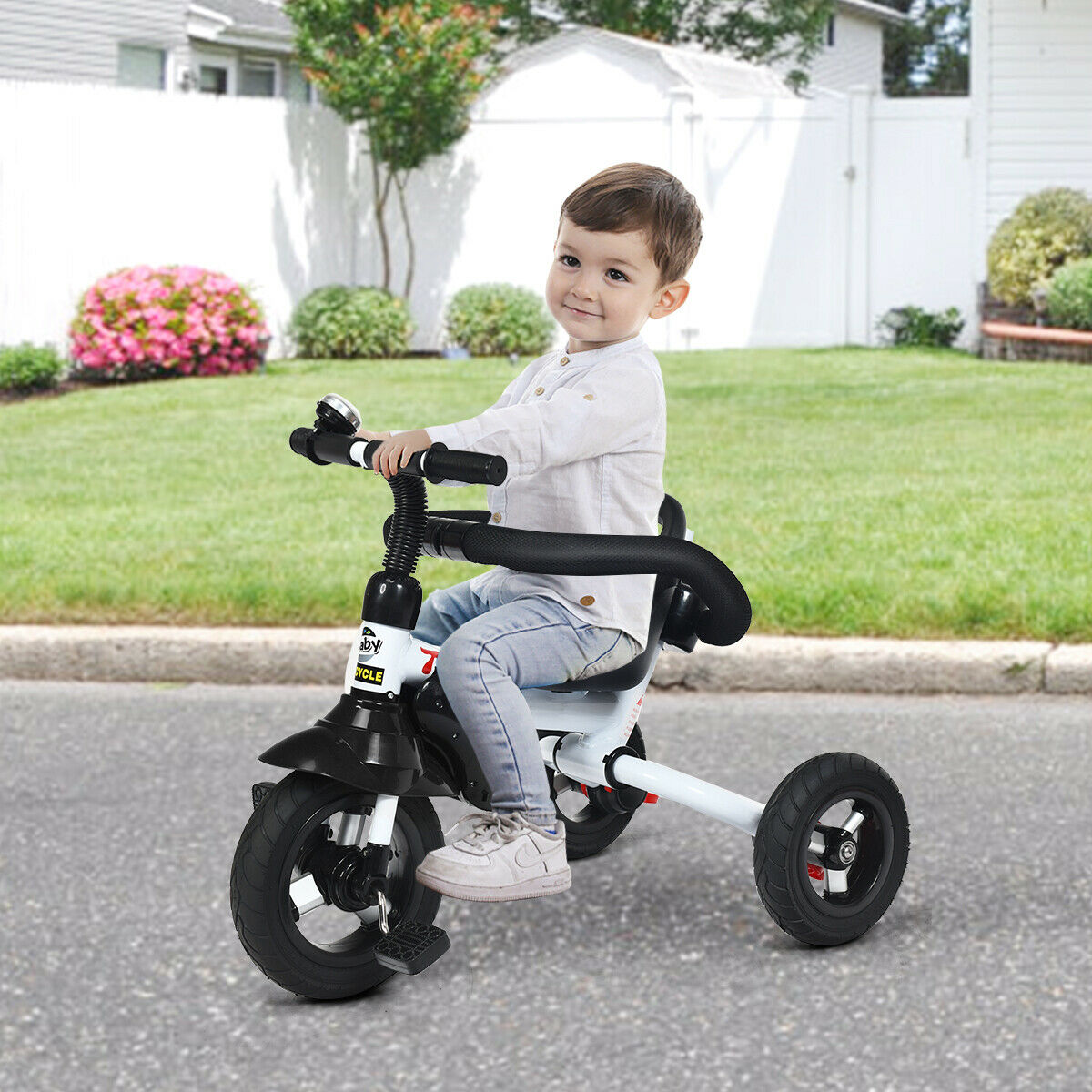 6-In-1 Kids Baby Stroller Tricycle Bike w/ Canopy Cover