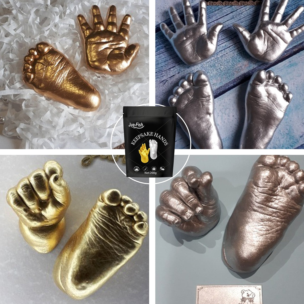 Keepsake Baby Hands and Feet 3D Mold Casting Powder Kit