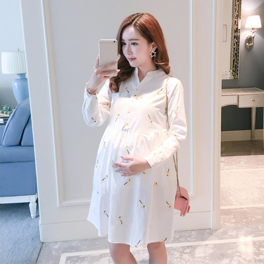 Fashion Maternity Shirt Dress