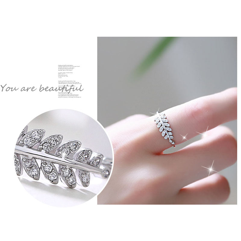 Leaf Open Design Adjustable Ring