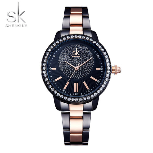 Women's Rose Gold Crystal Watch
