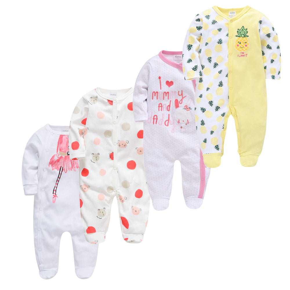 New Born Baby Sleepers - 4 Pack