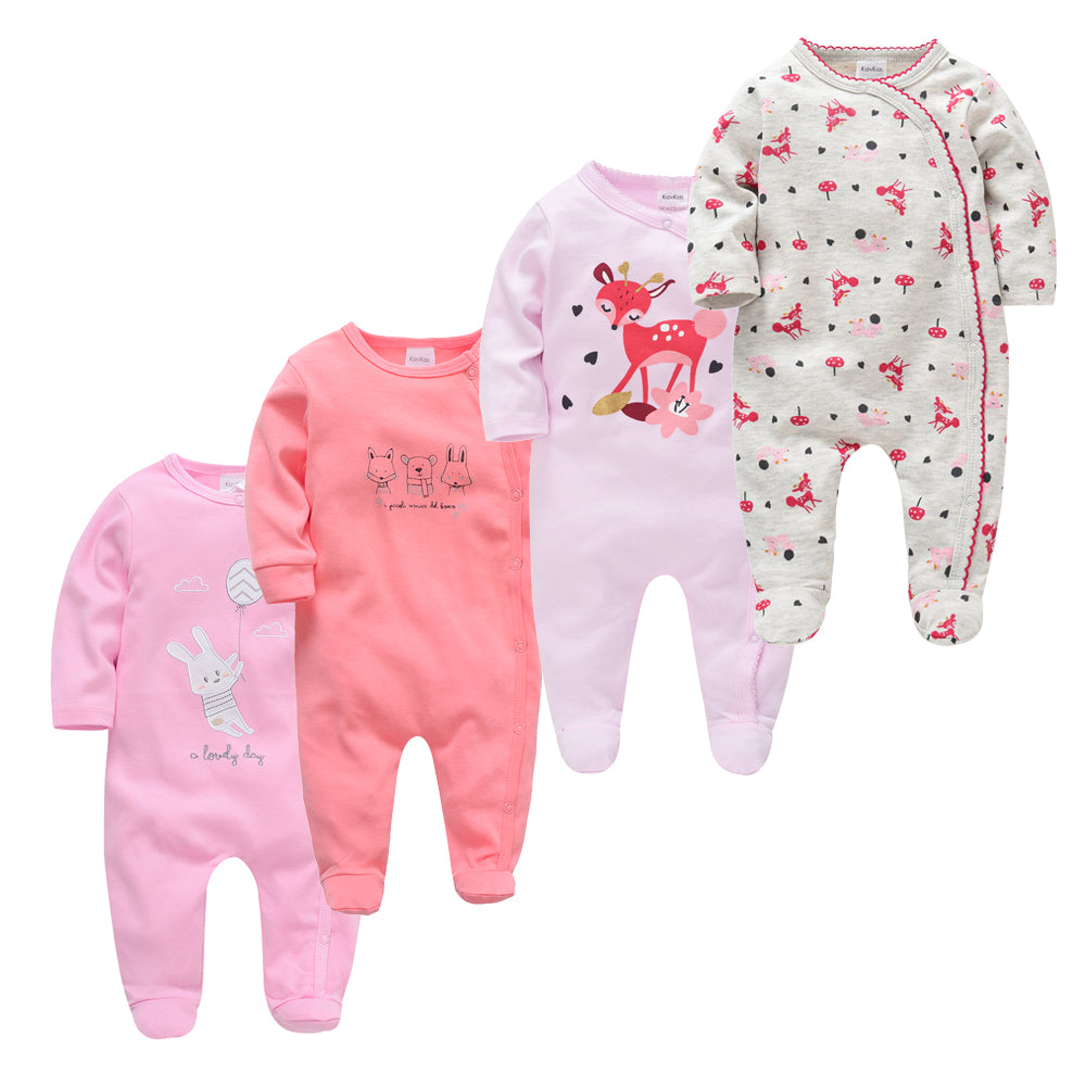 New Born Baby Sleepers - 4 Pack