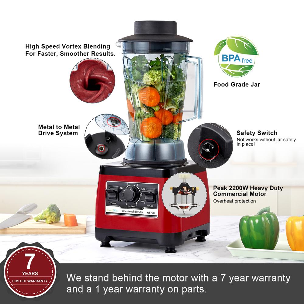 Professional Heavy Duty Commercial Grade Blender / Mixer / Juicer - 2200W, BPA Free, 7 Year Warranty