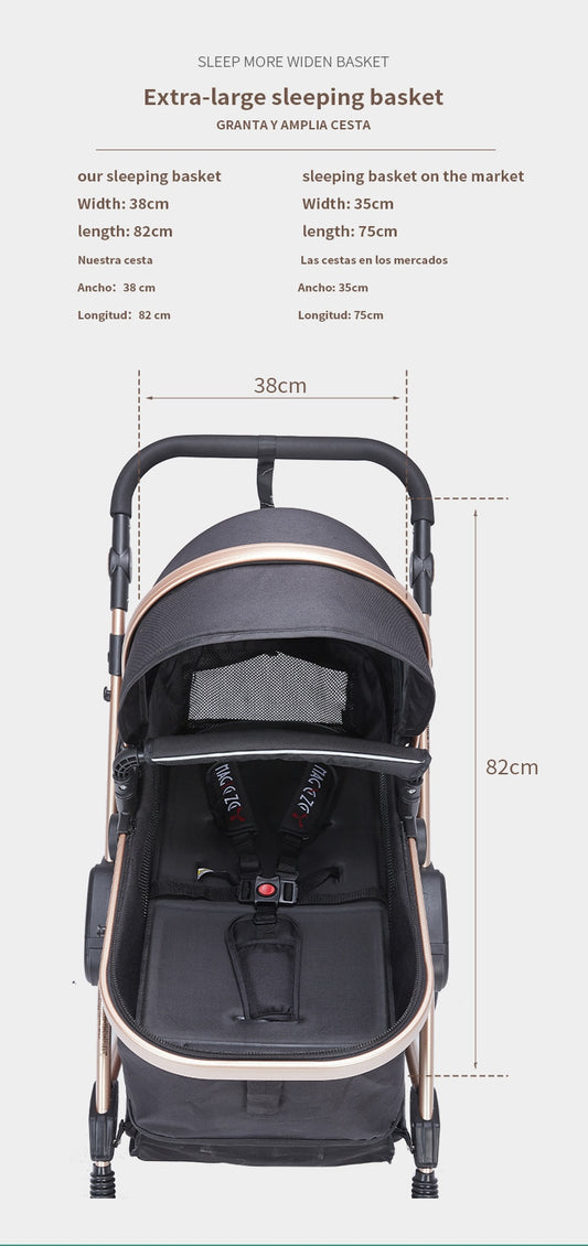 Kensington Luxury Portable High Landscape - 3 in 1 Baby Stroller with Car Seat - Newborn to 3 yrs