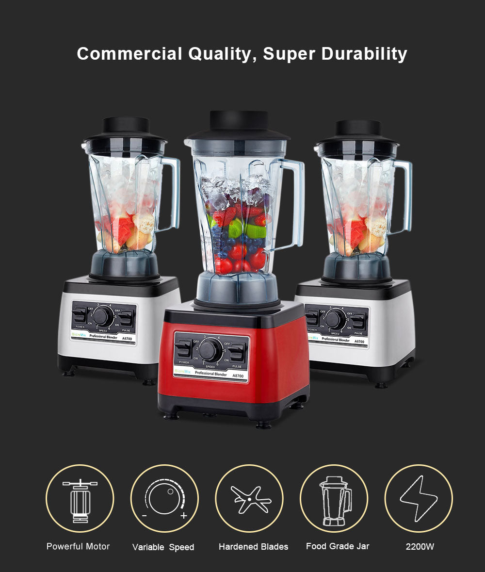 Professional Heavy Duty Commercial Grade Blender / Mixer / Juicer - 2200W, BPA Free, 7 Year Warranty