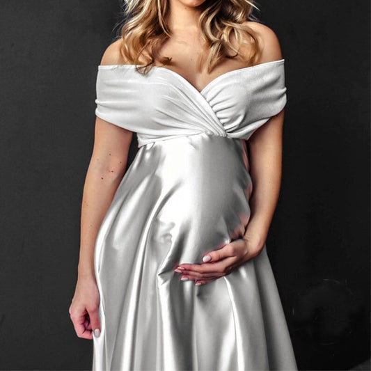 Vivienn Velvet Silk Maternity Formal Gown
