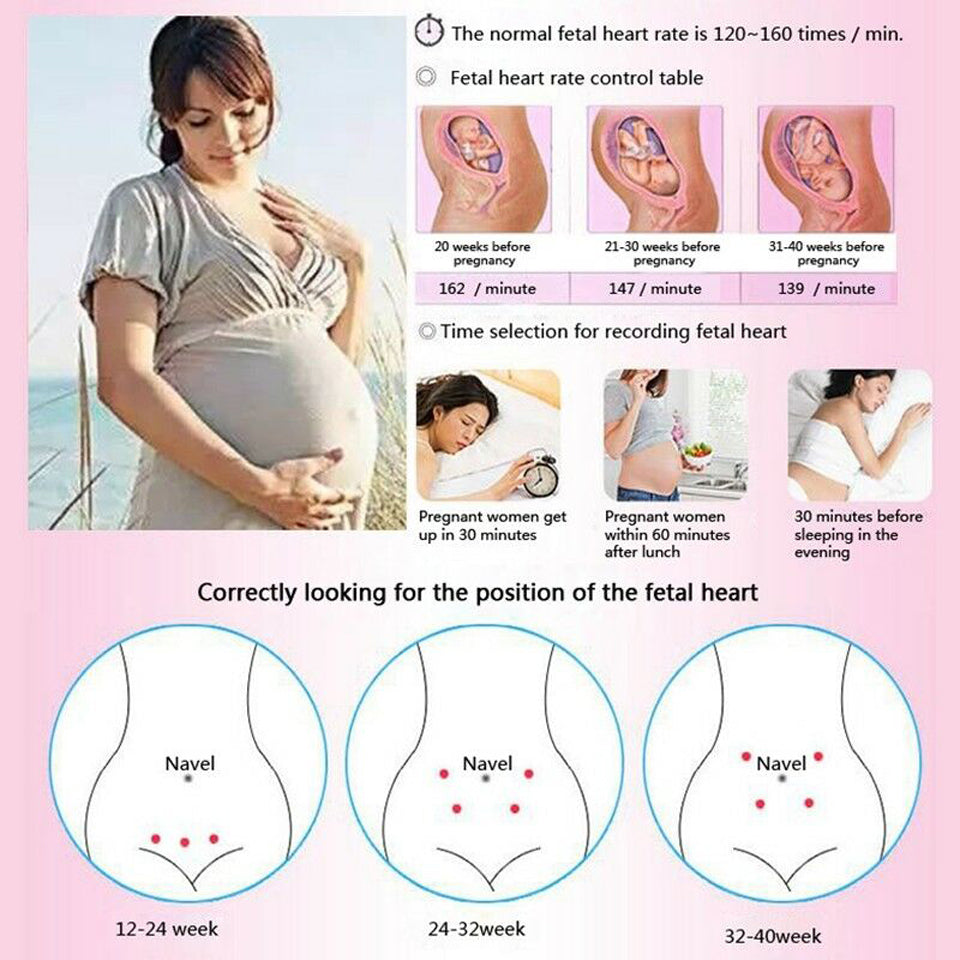 HL Prenatal Fetal Doppler Baby Heartbeat Monitor - 2.0MHz, No Radiation